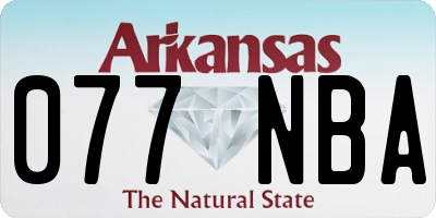 AR license plate 077NBA