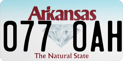 AR license plate 077OAH