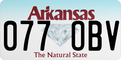 AR license plate 077OBV