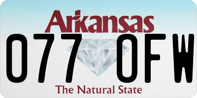 AR license plate 077OFW