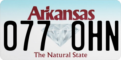 AR license plate 077OHN