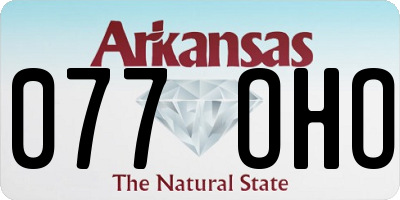 AR license plate 077OHO
