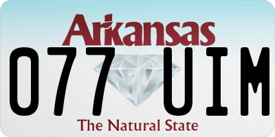 AR license plate 077UIM