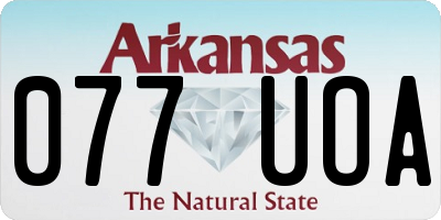 AR license plate 077UOA