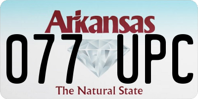 AR license plate 077UPC
