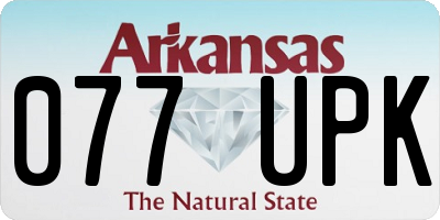 AR license plate 077UPK