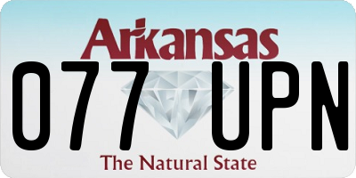 AR license plate 077UPN