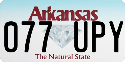 AR license plate 077UPY