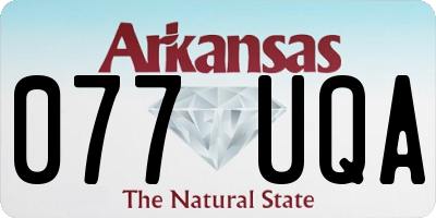 AR license plate 077UQA