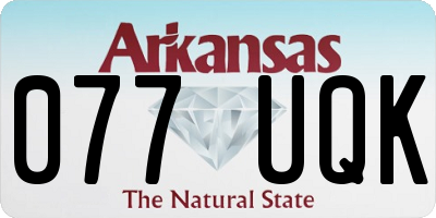 AR license plate 077UQK