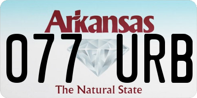 AR license plate 077URB