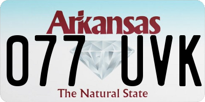 AR license plate 077UVK