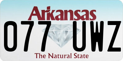 AR license plate 077UWZ