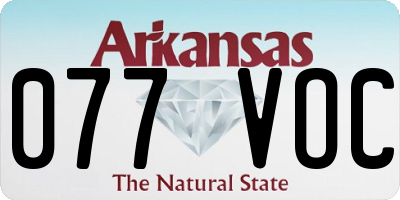 AR license plate 077VOC