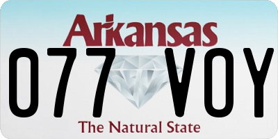 AR license plate 077VOY