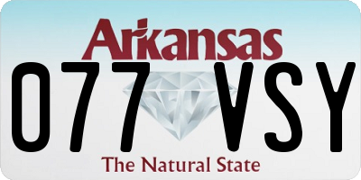 AR license plate 077VSY