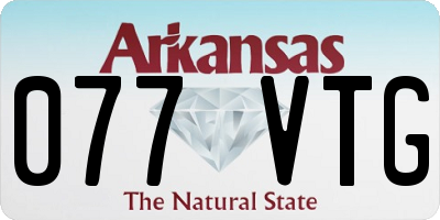 AR license plate 077VTG