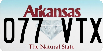 AR license plate 077VTX