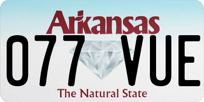 AR license plate 077VUE