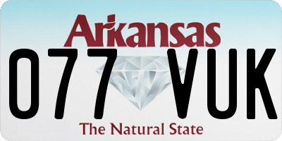 AR license plate 077VUK