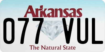 AR license plate 077VUL