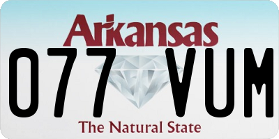 AR license plate 077VUM