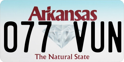 AR license plate 077VUN