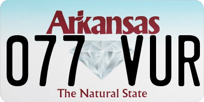 AR license plate 077VUR
