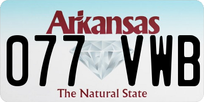 AR license plate 077VWB