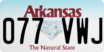 AR license plate 077VWJ