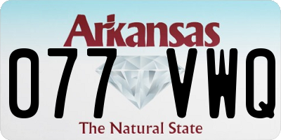AR license plate 077VWQ