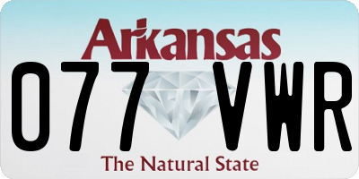 AR license plate 077VWR