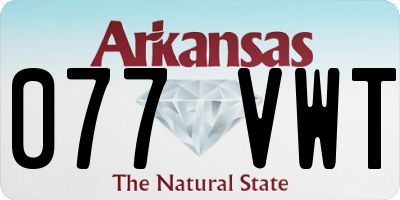 AR license plate 077VWT