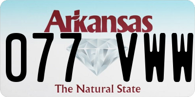 AR license plate 077VWW