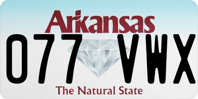 AR license plate 077VWX