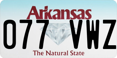 AR license plate 077VWZ