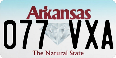 AR license plate 077VXA