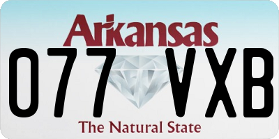 AR license plate 077VXB