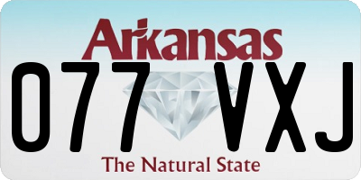 AR license plate 077VXJ