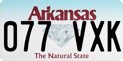 AR license plate 077VXK