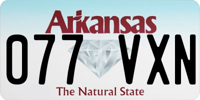AR license plate 077VXN