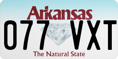 AR license plate 077VXT