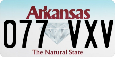 AR license plate 077VXV