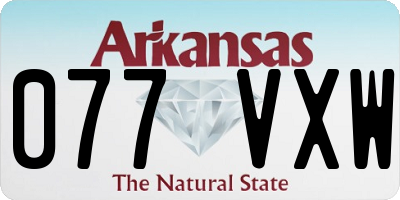 AR license plate 077VXW