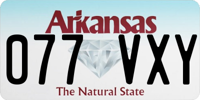 AR license plate 077VXY