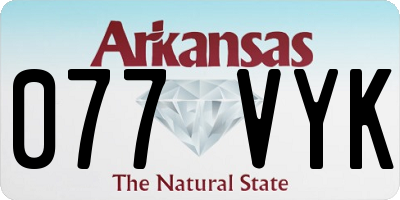 AR license plate 077VYK