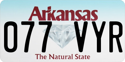 AR license plate 077VYR