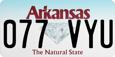 AR license plate 077VYU