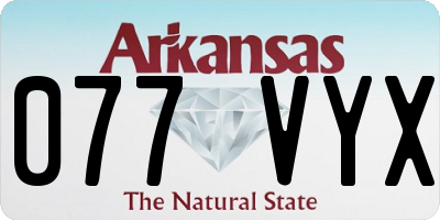 AR license plate 077VYX