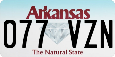 AR license plate 077VZN
